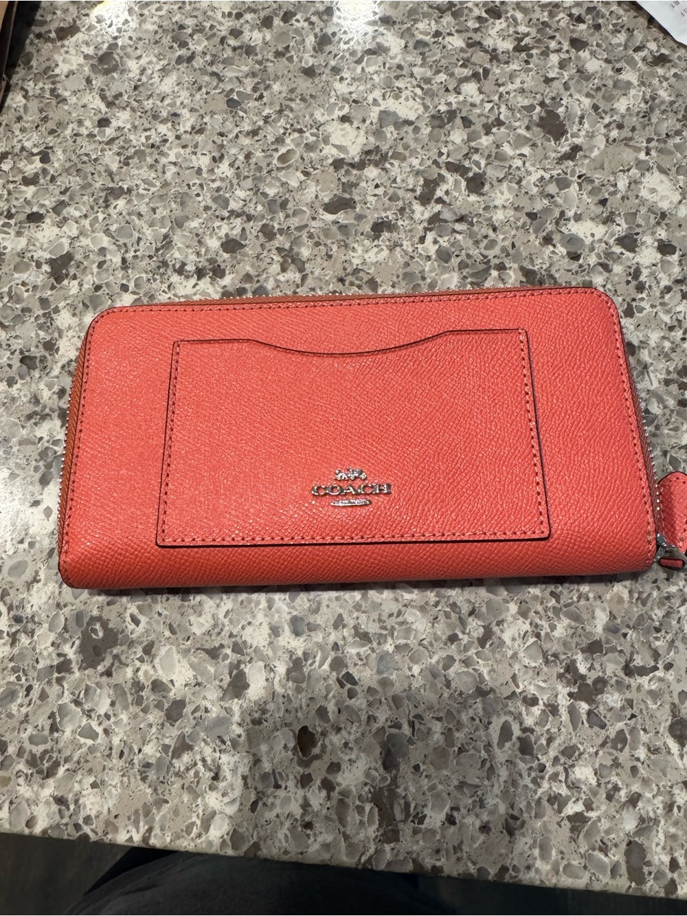 Coach Coral Zip Wallet with Exterior Card Slot